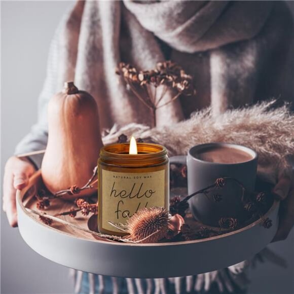 Fall Decorations for Home - Fall Candles, Gifts for Women,Natural Soy Wax Candle - Picture 5 of 8